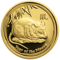 Pre-Owned 2008 Australian Lunar Mouse 1/4oz Gold Coin