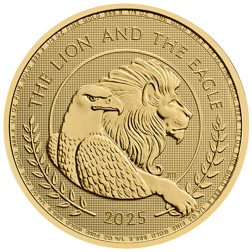 Pre-Owned UK The Lion and The Eagle 1/4oz Gold Coin - Mixed Dates