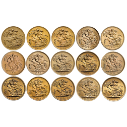 Pre-Owned 2006 UK Queen Elizabeth II 80th Birthday Sovereign Gold 31-Coin Collection