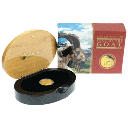 Pre-Owned 2015 Australian Lunar Goat 1/4oz Proof Gold Coin