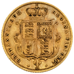 Pre-Owned 1872 London Mint DN.86 Victorian 'Shield' Half Sovereign Gold Coin
