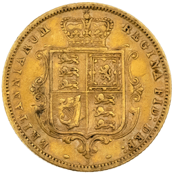 Pre-Owned 1874 London Mint DN.5 Victorian 'Shield' Half Sovereign Gold Coin