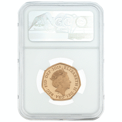 Pre-Owned 2019 UK Victoria Cross 50p Piedfort Proof Gold Coin - NGC Graded PF70 - 6027993-026