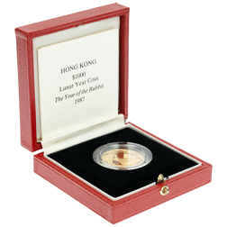 Pre-Owned 1987 Hong Kong Year of the Rabbit $1000 Proof Gold Coin