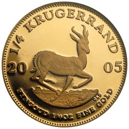 Pre-Owned 2005 South African Krugerrand 1/4oz Proof Design Gold Coin