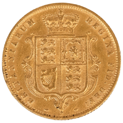 Pre-Owned 1875 London Mint DN.2 Victorian 'Shield' Half Sovereign Gold Coin