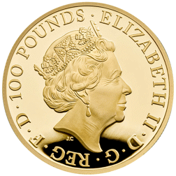 Pre-Owned 2021 UK Queen’s Beasts Griffin of Edward 1oz Proof Gold Coin