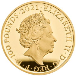 Pre-Owned 2021 UK Alice Through the Looking-Glass 1oz Proof Gold Coin