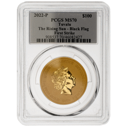 Pre-Owned 2022 Tuvalu Black Flag: William Moody 'The Rising Sun' 1oz Gold Coin - PCGS Graded MS70 - 