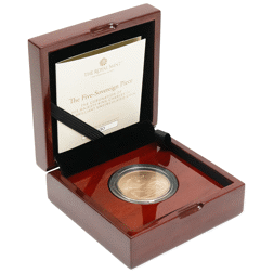 Pre-Owned 2023 UK Charles III Coronation Five-Sovereign Piece Brilliant Uncirculated Gold Coin - Mis