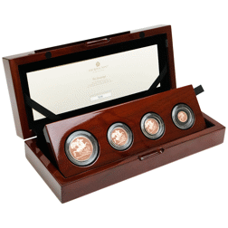 Pre-Owned 2023 UK Coronation Sovereign Proof Gold 4-Coin Set - Missing Outer Box
