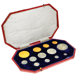 Pre-Owned 1902 Edward VII Coronation Specimen Matte Proof Gold and Silver 13-Coin Set - VAT Free