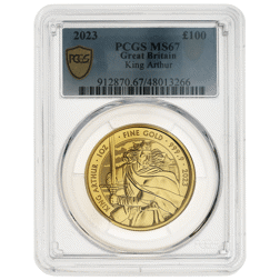 Pre Owned 2023 UK King Arthur Myths and Legends 1oz Gold Coin - PCGS Graded MS67 - 912870.67/48013266