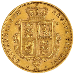 Pre-Owned 1873 London Mint DN.323 Victorian 'Shield' Half Sovereign Gold Coin