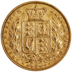 Pre-Owned 1869 London Mint DN.60 Victorian 'Shield' Full Sovereign Gold Coin