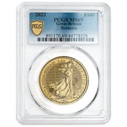 Pre-Owned 2022 UK Britannia 1oz Gold Coin - PCGS Graded MS69 - 891170.69/44778528