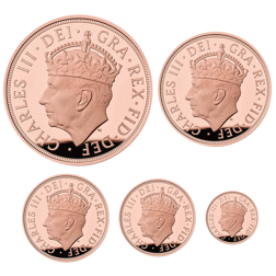 Pre-Owned 2023 UK Coronation Sovereign Proof Gold 5-Coin Set