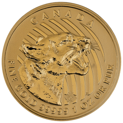 Pre-Owned 2015 Canadian Growling Cougar 1oz Gold Coin - Carded