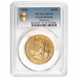 Pre-Owned 2020 UK Britannia 1oz Gold Coin - PCGS Graded MS70 - 804089.70/39732086