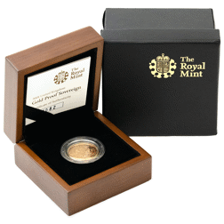 Pre-Owned 2008 UK Full Sovereign Proof Gold Coin - Damaged Outer Box