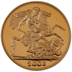 Pre-Owned 2008 UK Full Sovereign Proof Gold Coin - Damaged Outer Box