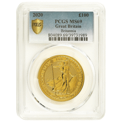 Pre-Owned 2020 UK Britannia 1oz Gold Coin - PCGS Graded MS69 - 804089.69/39731989