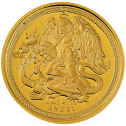 Pre-Owned Isle of Man Angel 1/4oz Proof Design Gold Coin - Mixed Dates