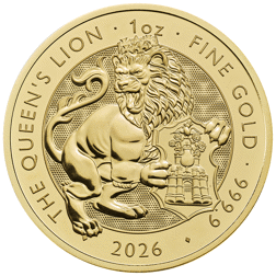 2026 UK Tudor Beasts Queen’s Lion 1oz Gold Coin