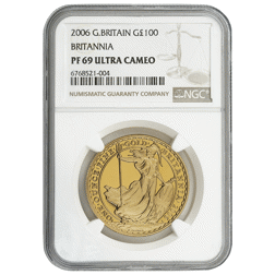 Pre-Owned 2006 UK Britannia 1oz Proof Gold Coin - NGC Graded PF69 Ultra Cameo - 6768521-004