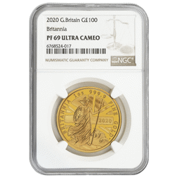 Pre-Owned 2020 UK Britannia 1oz Proof Gold Coin - NGC Graded PF69 Ultra Cameo - 6768524-017