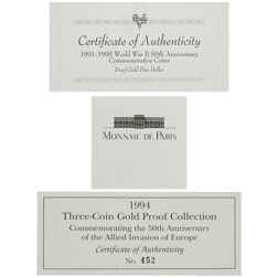Pre-Owned 1994 D-Day Commemorative Proof Gold 3-Coin Collection