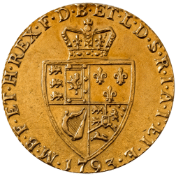Pre-Owned 1793 George III Spade Guinea Gold Coin