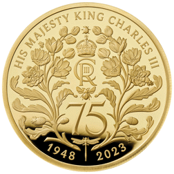 Pre-Owned 2023 UK 75th Birthday of King Charles III 2oz Proof Gold Coin