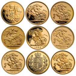 Pre-Owned Queen Elizabeth II 80th Birthday Half Sovereign Gold 9-Coin Collection