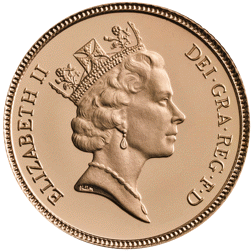 Pre-Owned 1985 UK Half Sovereign Proof Design Gold Coin