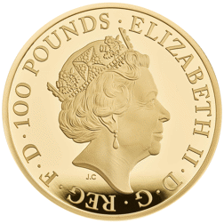 Pre-Owned 2022 UK Tudor Beasts Seymour Panther 1oz Proof Gold Coin