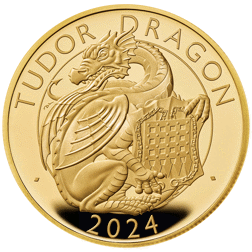 Pre-Owned 2024 UK Tudor Beasts Tudor Dragon 1oz Proof Gold Coin
