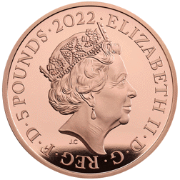 Pre-Owned 2022 UK The Queen's Reign: Commonwealth £5 Proof Gold Coin