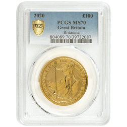 Pre-Owned 2020 UK Britannia 1oz Gold Coin - PCGS Graded MS70 - 804089.70/39732087