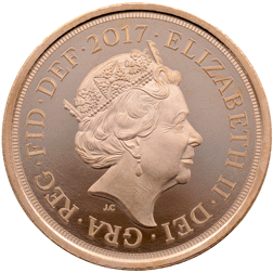 Pre-Owned 2017 UK Full Sovereign 200th Anniversary 'Struck on the Day' Brilliant Uncirculated Gold C