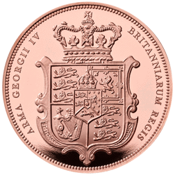 Pre-Owned 2025 UK Shield Double Sovereign Proof Design Gold Coin