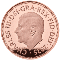 Pre-Owned 2025 UK Shield Double Sovereign Proof Design Gold Coin