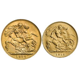 Pre-Owned UK The Royal Mint End of an Era Sovereign Gold 2-Coin Set