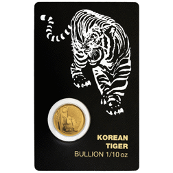 Pre-Owned 2018 Korean Tiger 1/10oz Carded Gold Coin