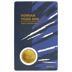 Pre-Owned 2019 Korean Tiger 1/10oz Carded Gold Coin