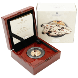 Pre-Owned 2024 UK Star Wars Millennium Falcon 50p Proof Gold Coin