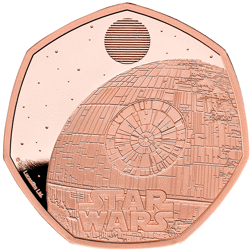 Pre-Owned 2024 UK Star Wars Death Star 50p Proof Gold Coin