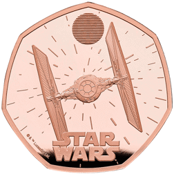 Pre-Owned 2024 UK Star Wars TIE Fighter 50p Proof Gold Coin