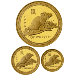 Pre-Owned 1996 Australian Lunar Mouse Proof Gold 3-Coin Set