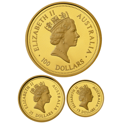 Pre-Owned 1996 Australian Lunar Mouse Proof Gold 3-Coin Set